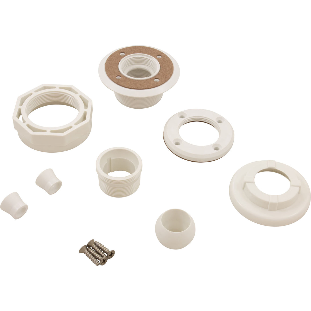 Inlet Fitting, Kafko, Equator, 1-1/2"fptx1-1/2"s, White, Complete : 20-0225-5