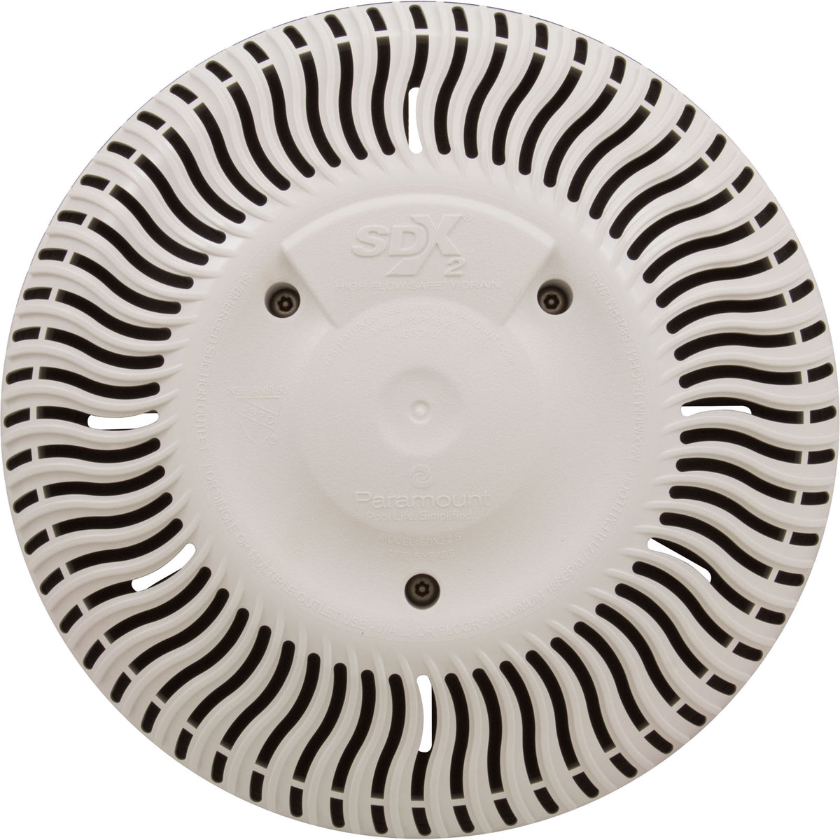 Main Drain Grate, Paramount SDX2, Concrete, White : 004-192-2231-01