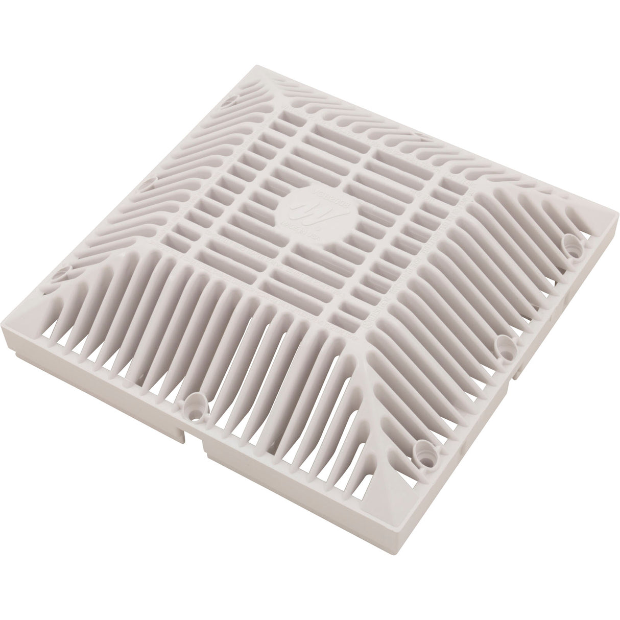Main Drain Grate, Waterway 9" x 9" Square, White : 642-4790 V