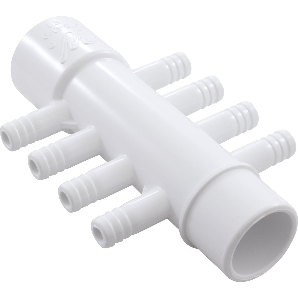 Manifold, 3/8" Barb, 8 Port, Flow Thru, 1" Slip x 1" Spigot : 672-4340