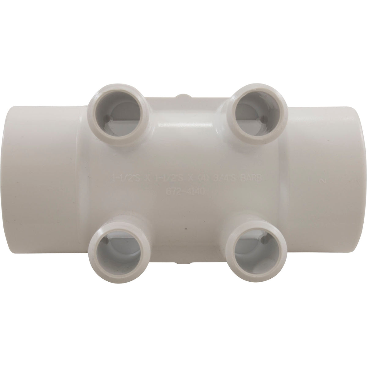 Manifold, 3/4" sb, 4 Port, FlowThru, 1-1/2"s x 1-1/2"s : 672-4140