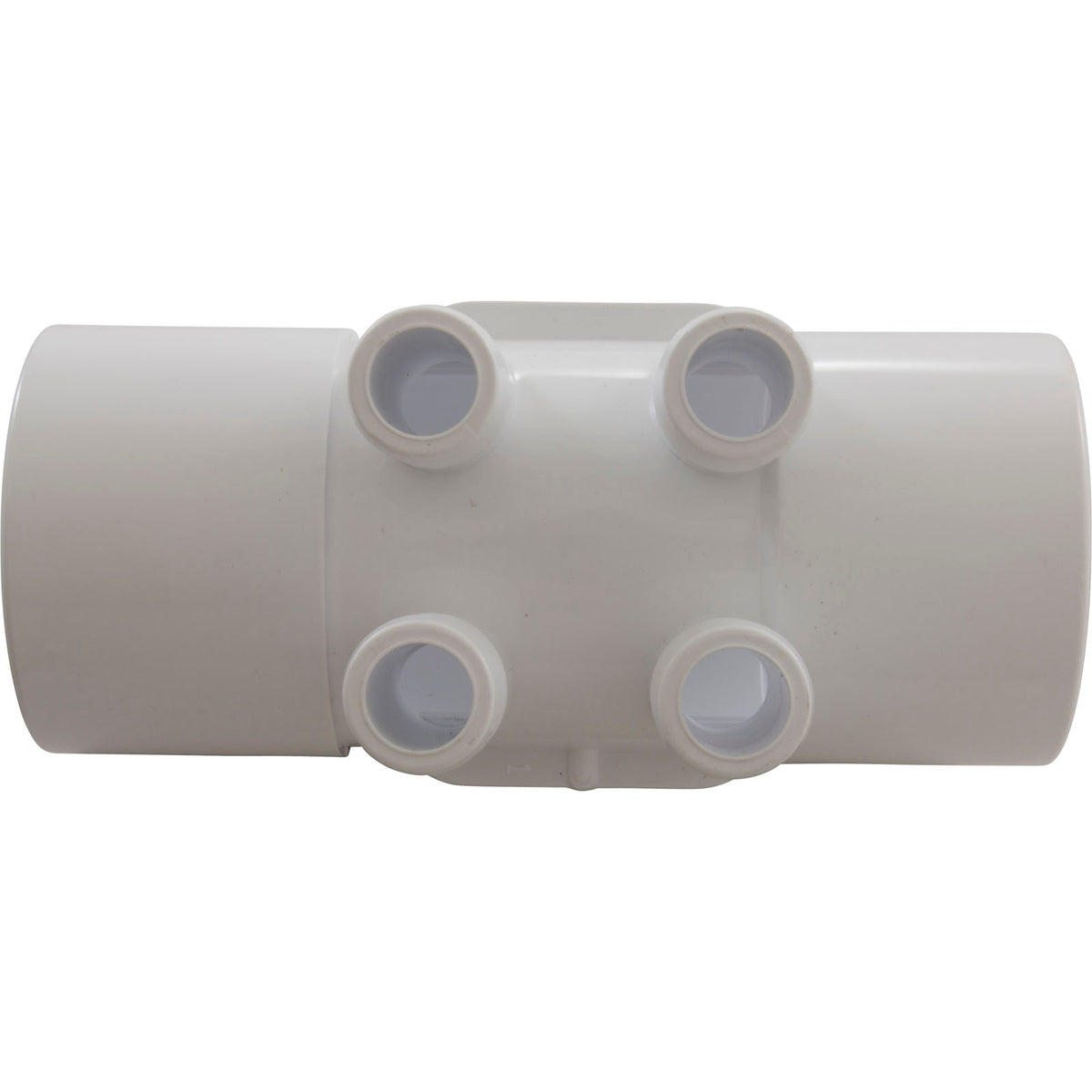 Manifold, 3/4" Barb, 4 Port, Flow Thru, 2" Slip x 2" Slip : 672-7110