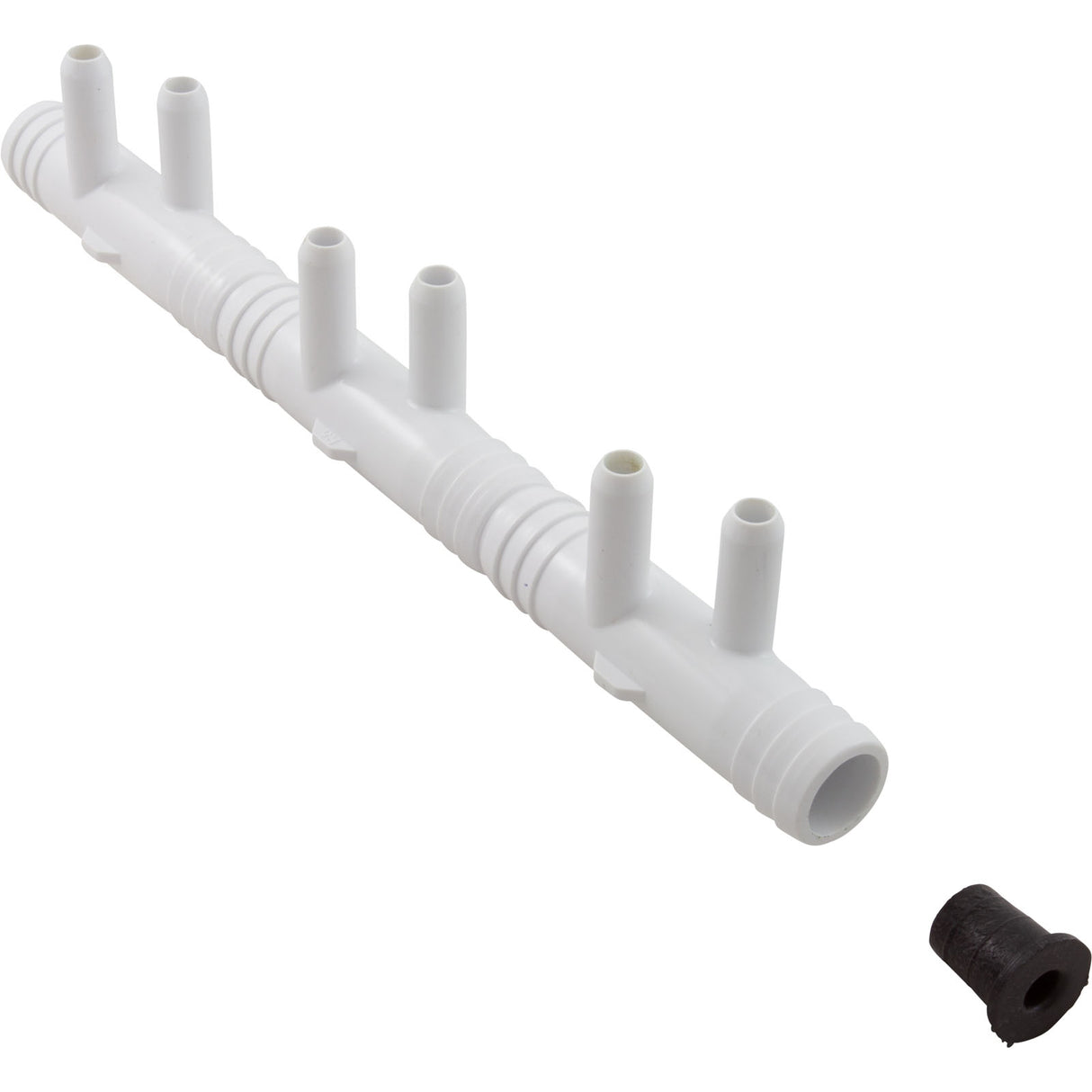 Manifold, 3/8"sb, 6 Port, Flow Thru, 3/4"b x 3/4"b : 672-7190
