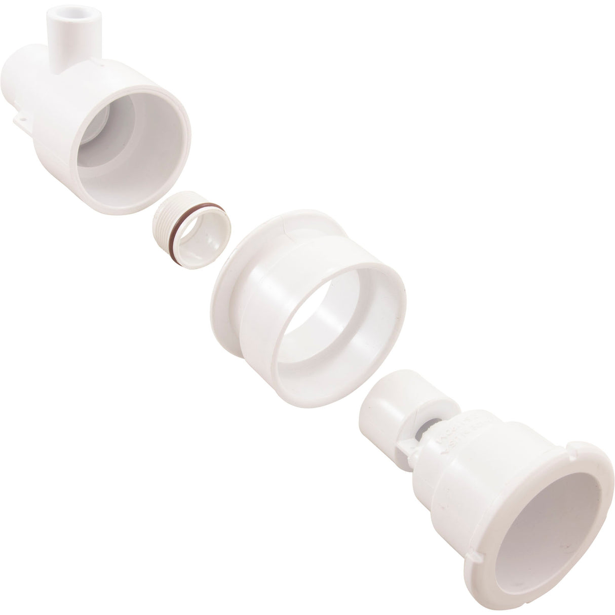 Jet Body Assy, WW Poly Strm Gunite, a1"spg, w1-1/2"spg, Wht, Thd : 229-1100