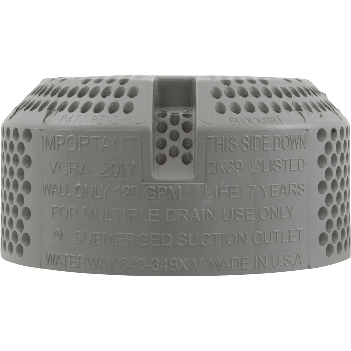Suction Cover, WW 3-1/2" Ultra Hi-Flo, 2-3/8"hs, Gray : 642-3277 V