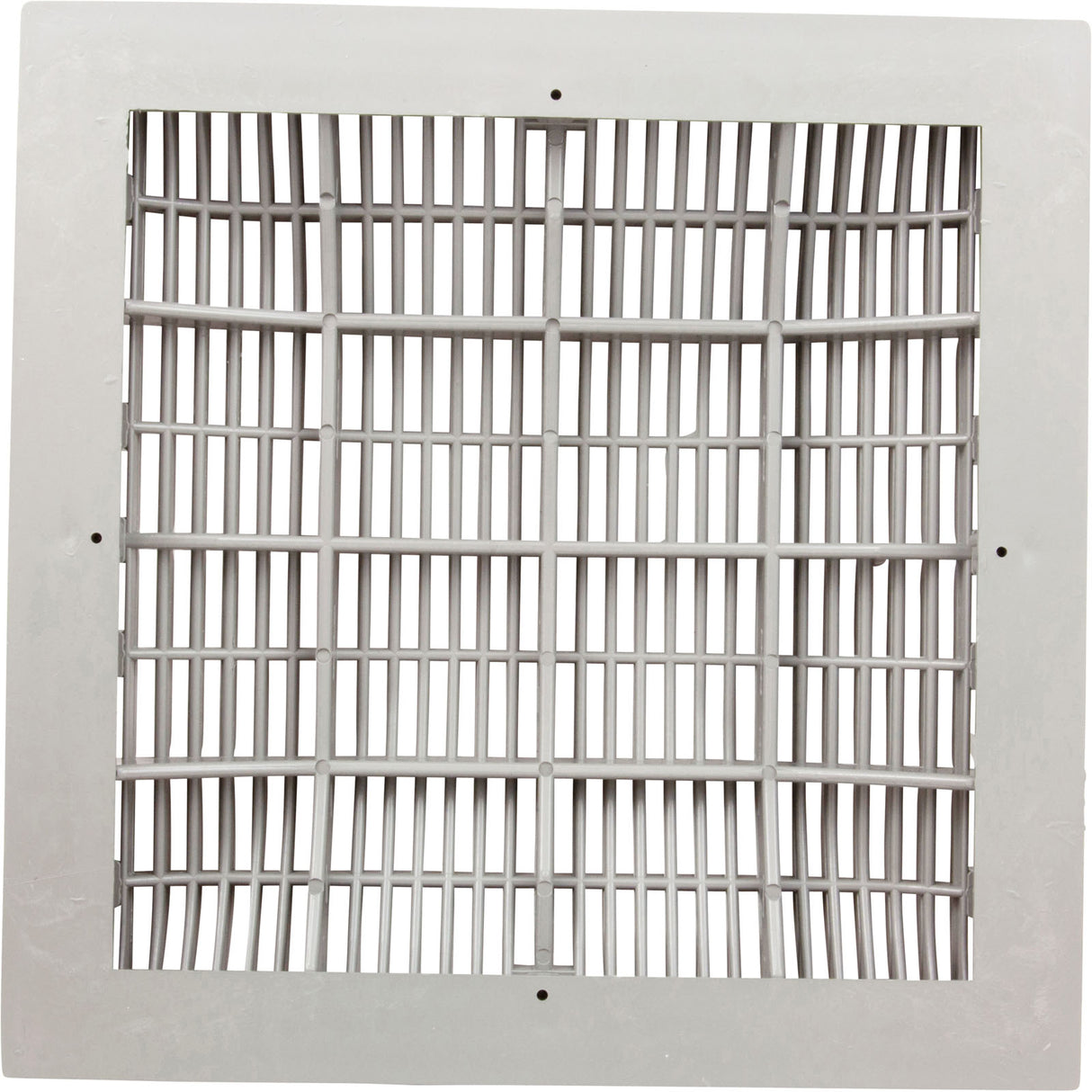 Main Drain Grate, Waterway, 12" x 12" Square, w/Frame, White : 640-4720 V