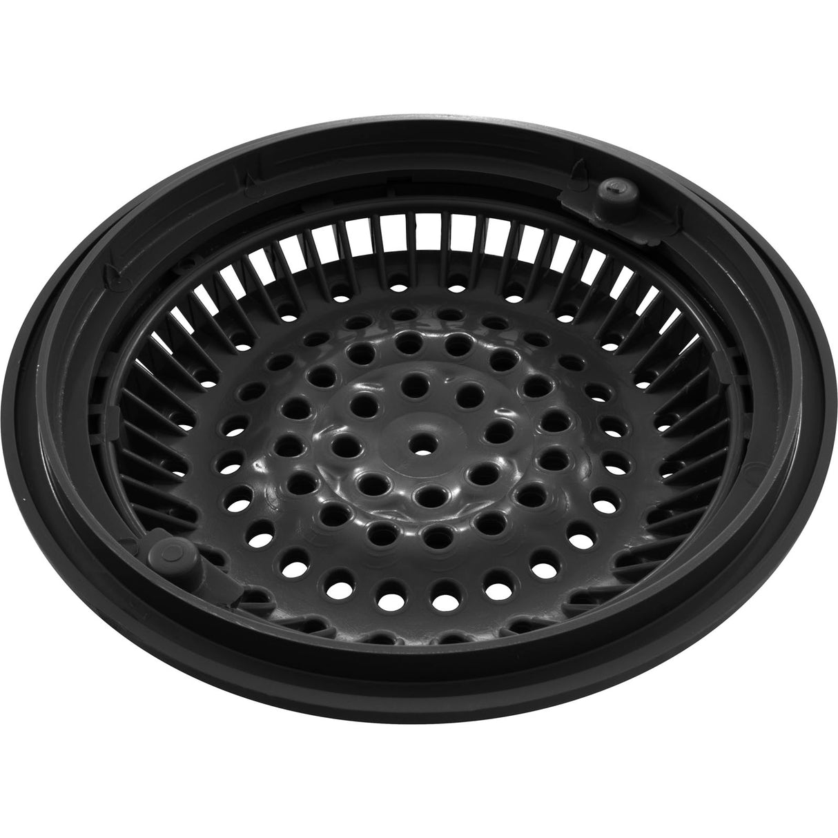 Main Drain Grate, WW Anti Vortex, 8" Rnd, w/Collar, Black : 640-2311 V