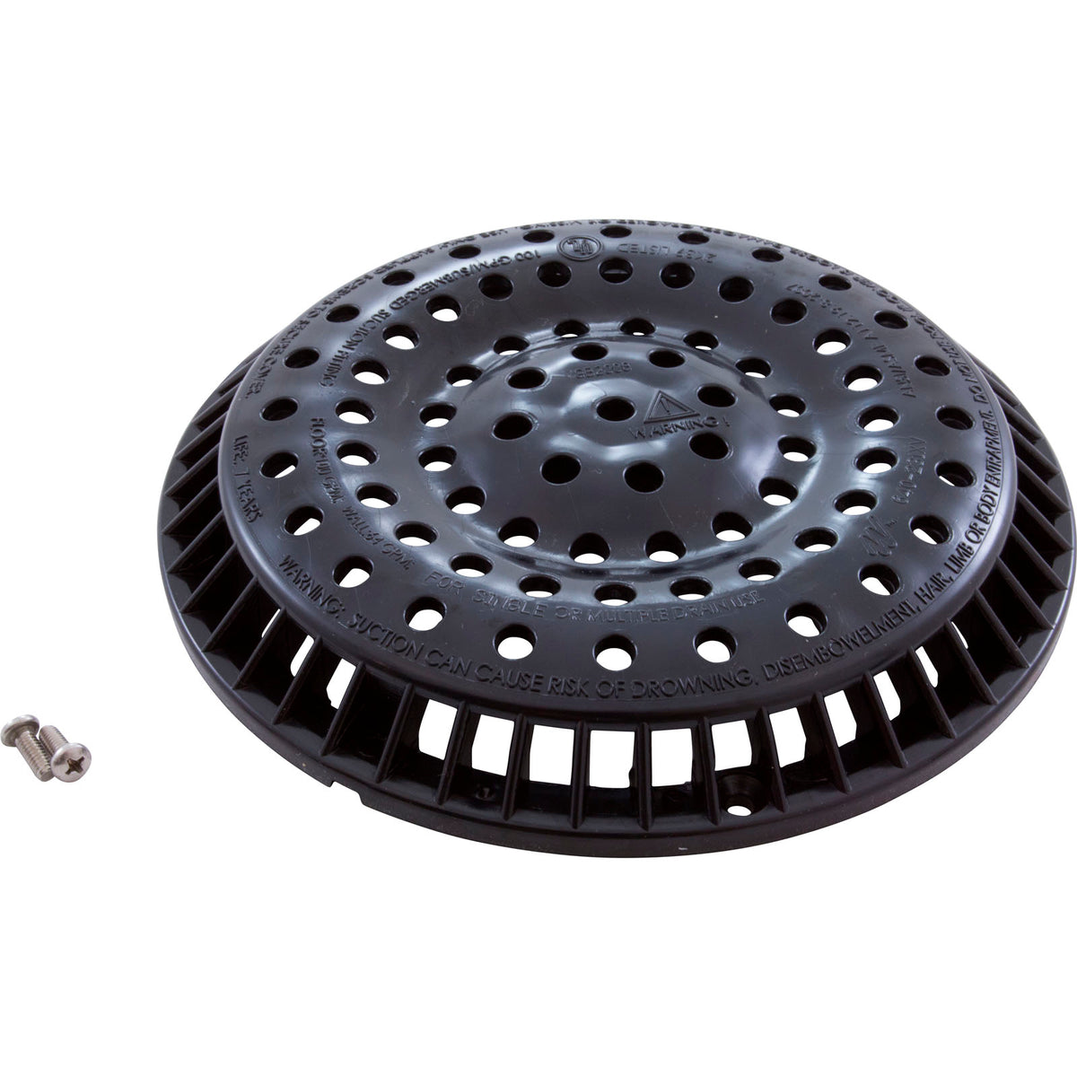 Main Drain Grate, Waterway Anti Vortex, 8" Round, Black : 642-2151 V - Waterway Plastics - 8.06105E+11 - PartsForSpas.com