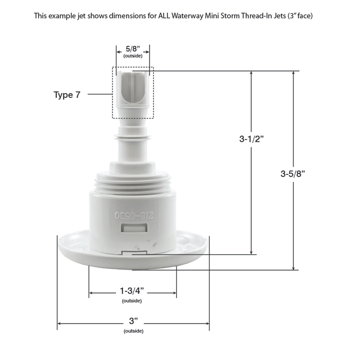 Jet Intl, WW Mini Storm, 3"fd, Dir, Smth, SS/Gry, Thd : 229-7927S