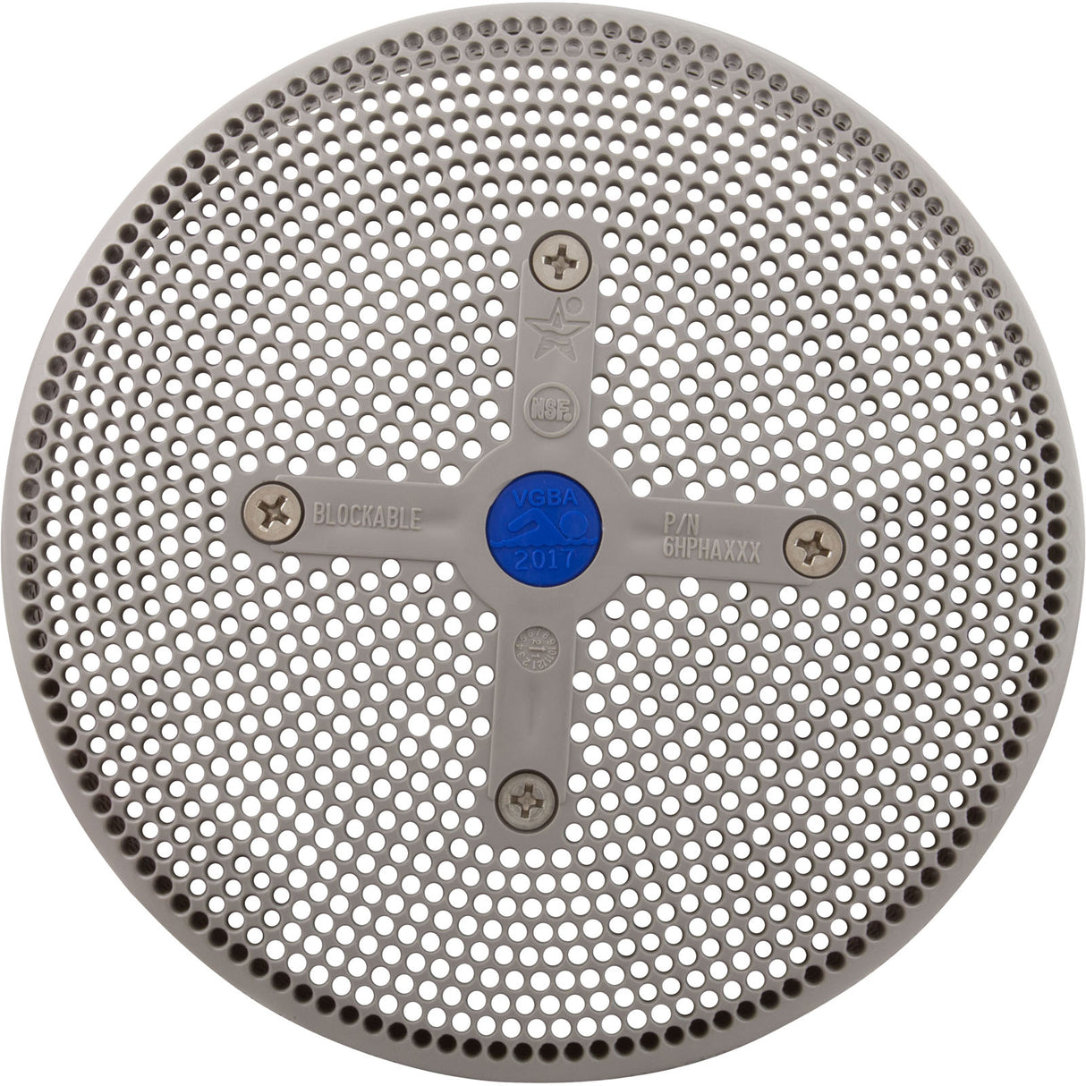 Suction Cover, HydroAir Repl, 6", 224gpm, w/Screws, Lt Gray : 6HPHA103