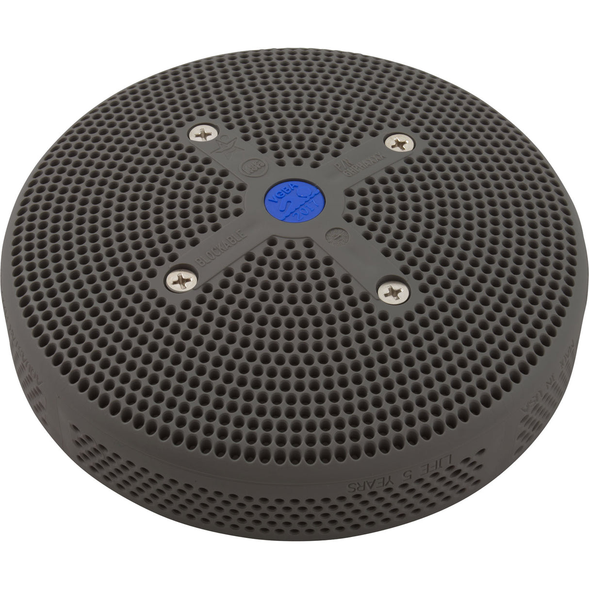 Suction Cover, HydroAir Repl, 6", 224gpm, w/Screws, Dk Gray : 6HPHA105
