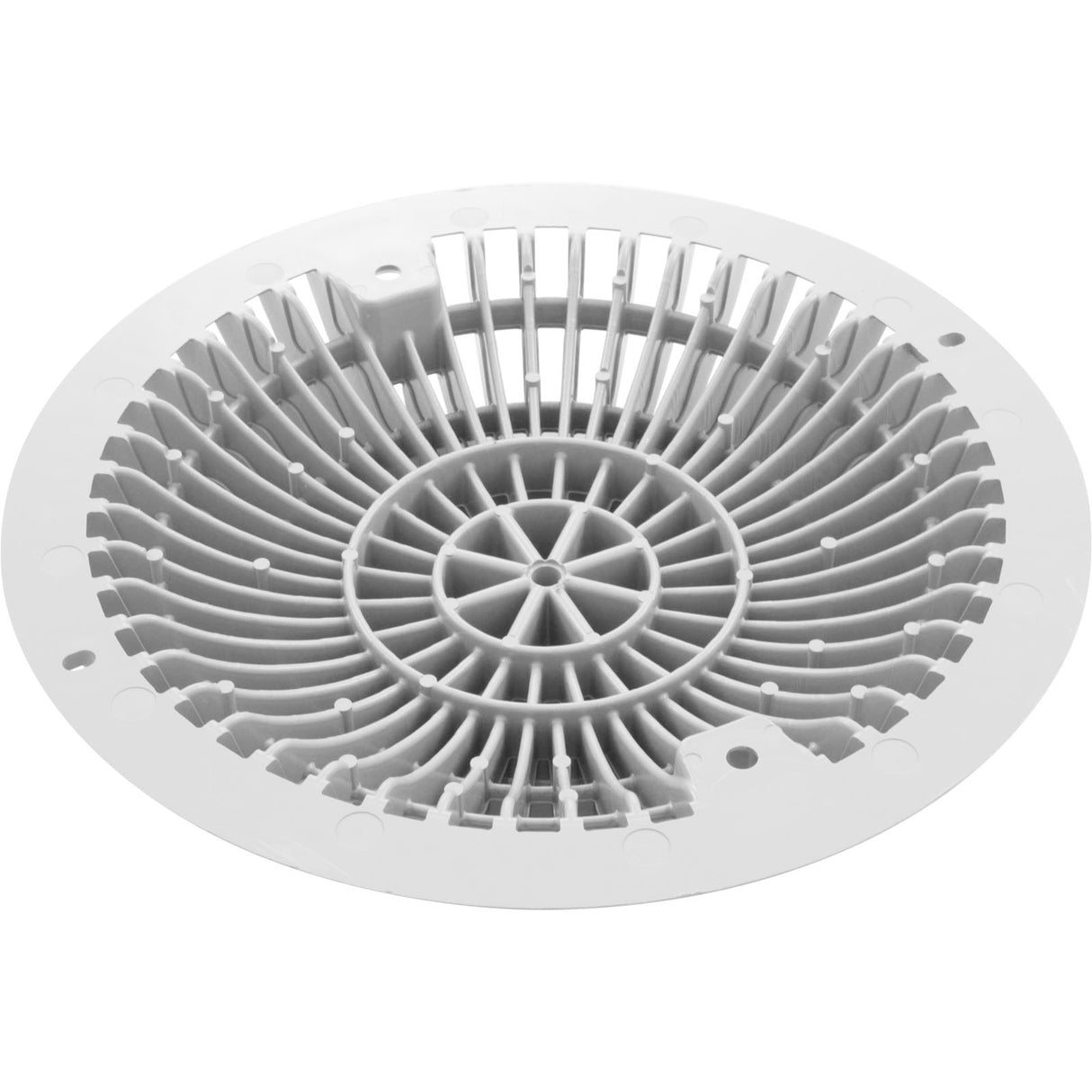 Main Drain Grate, Retro 8" Round, MoFlow, w/Hardware, White : R8MF101 - Aquastar Pool Products - 8.83612E+11 - PartsForSpas.com
