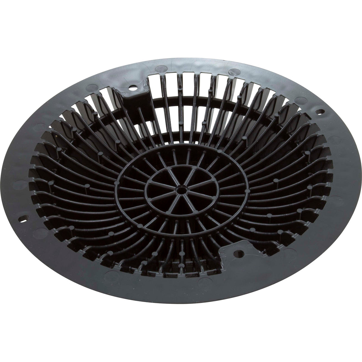 Main Drain Grate, Retro 8" Round, MoFlow, w/Hardware, Black : R8MF102