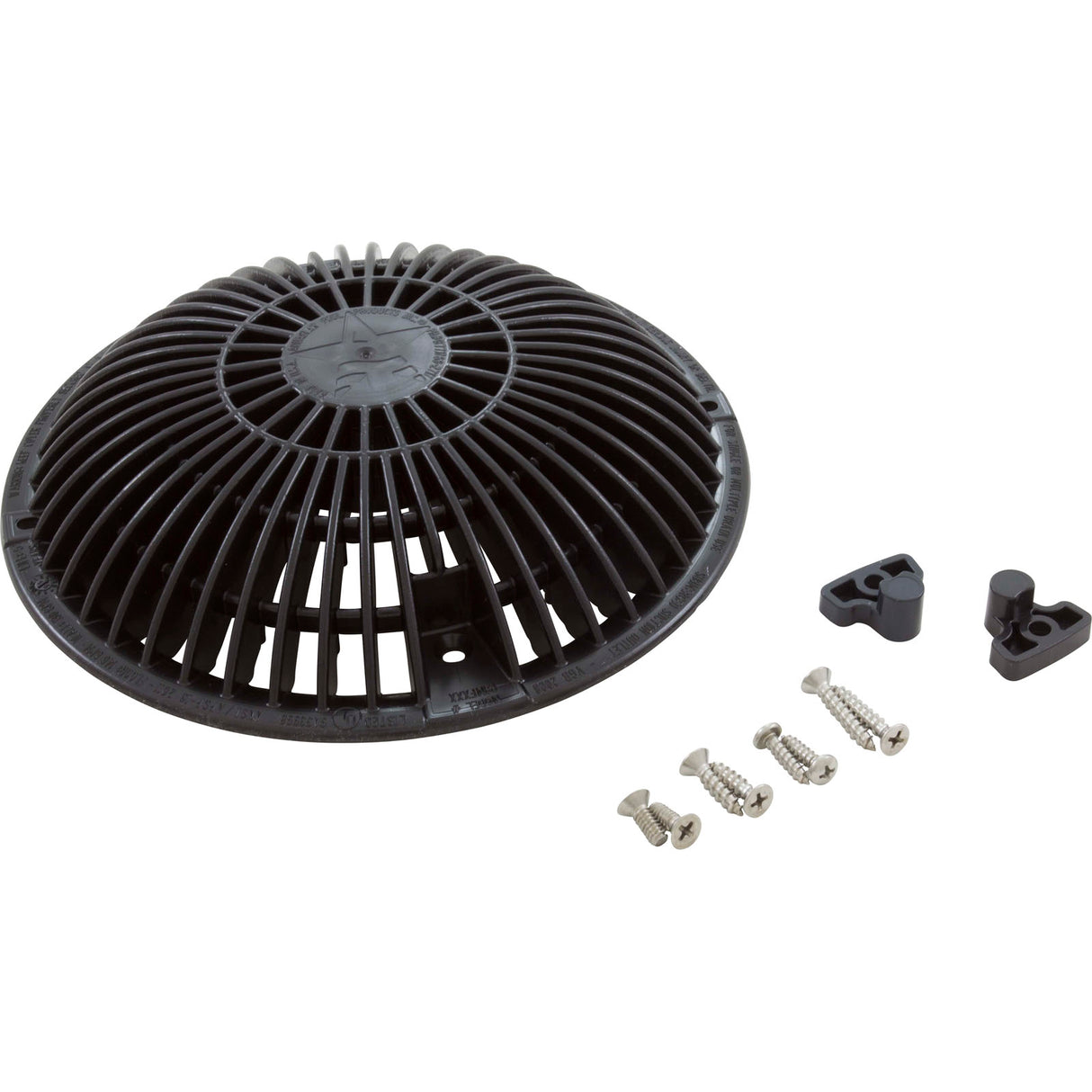 Main Drain Grate, Retro 8" Round, MoFlow, w/Hardware, Black : R8MF102