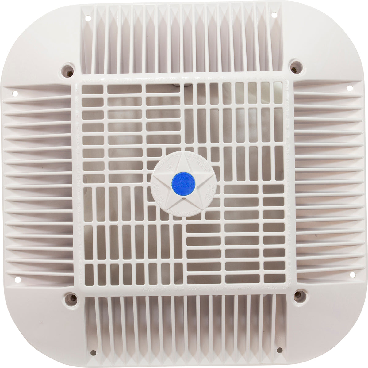 Main Drain Grate, 14" x 14" Square, 2 Retro 9"x9", White : 914101 - Aquastar Pool Products - 8.83612E+11 - PartsForSpas.com