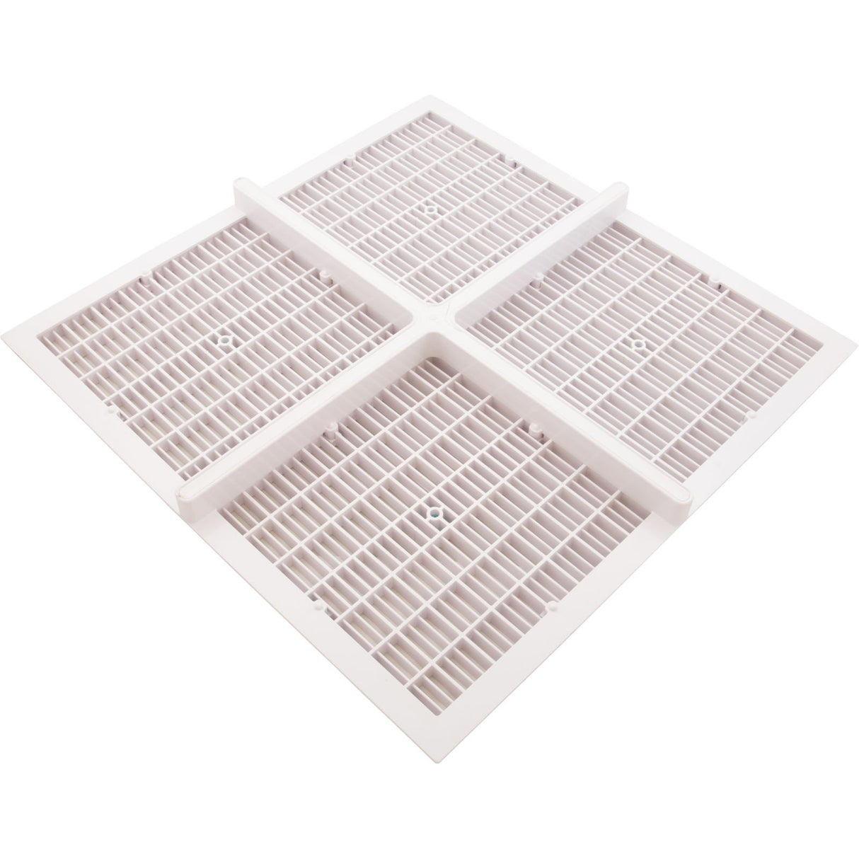 Drain Grate, 4-12" Sq, w/ 24" Sq Frame, Anit Entrap, White : 24101 - Aquastar Pool Products - 8.83612E+11 - PartsForSpas.com