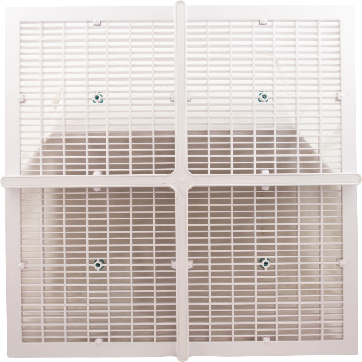 Drain Grate, 4-12" Sq, w/ 24" Sq Frame, Anit Entrap, White : 24101