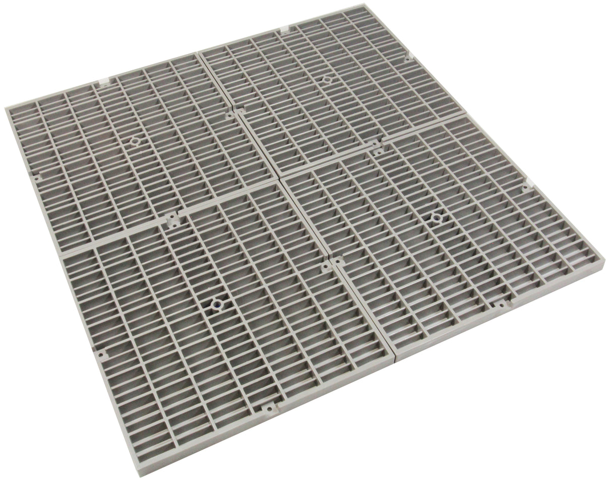Drain Cover Only, Aquastar, Flat, 24" Square (4x12) , Lt Gry, VGB : 24NF103 - AquaStar - 24NF103 - PartsForSpas.com