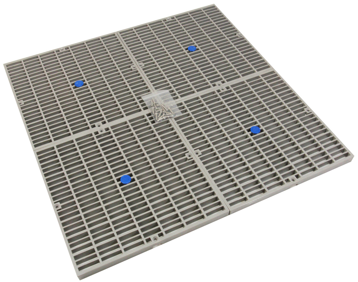 Drain Cover Only, Aquastar, Flat, 24" Square (4x12) , Lt Gry, VGB : 24NF103 - AquaStar - 24NF103 - PartsForSpas.com