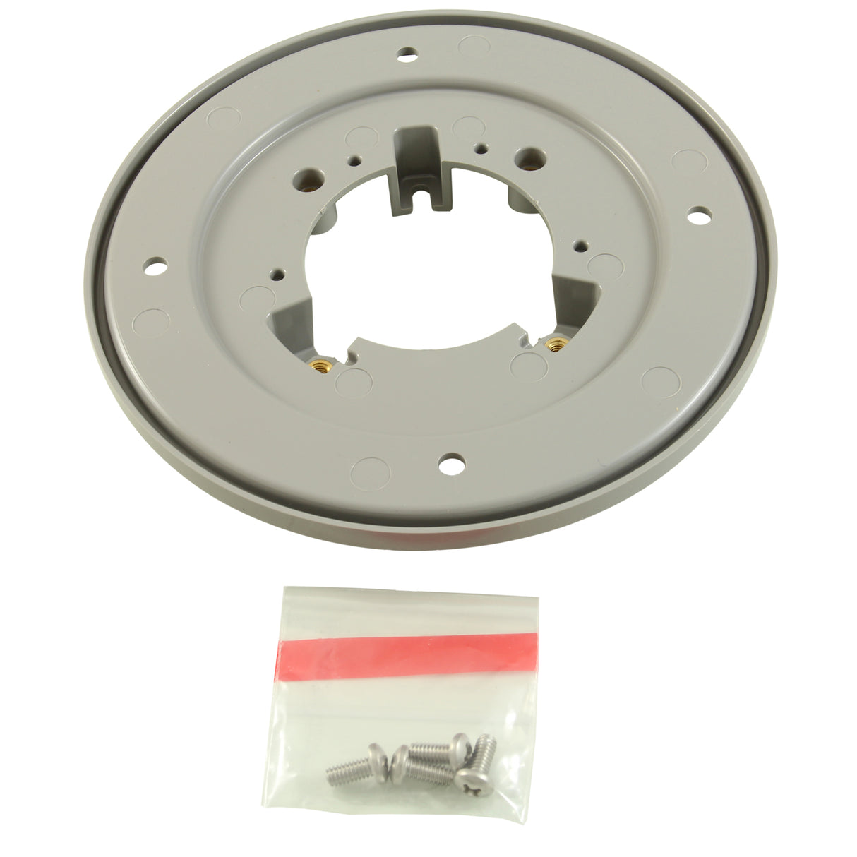 4" HP Bulkhead to 6" HP Cover Adapter Plate Kit, Round, Lt Gry : 4HPAPK103 - Aquastar Pool Products - 0883612102900 - PartsForSpas.com