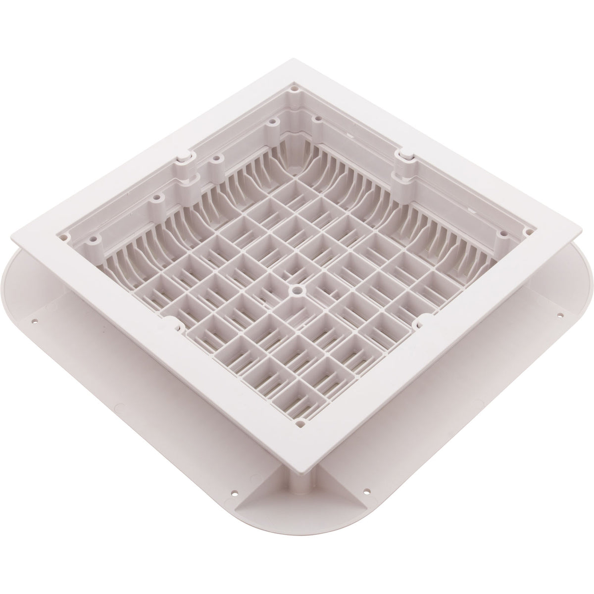 Main Drain Grate, Aquastar Retro Wav, 12" x 12" Square, Wht : 1216101 - Aquastar Pool Products - 8.83612E+11 - PartsForSpas.com