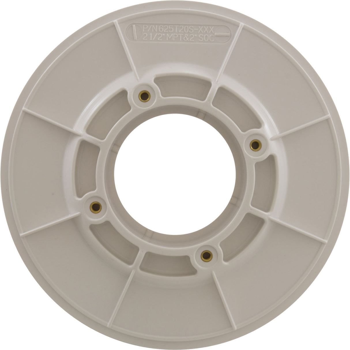 Wall Fitting, Aquastar, 6"dia, 2-1/2"mpt x 2"s, White : 625T20S101