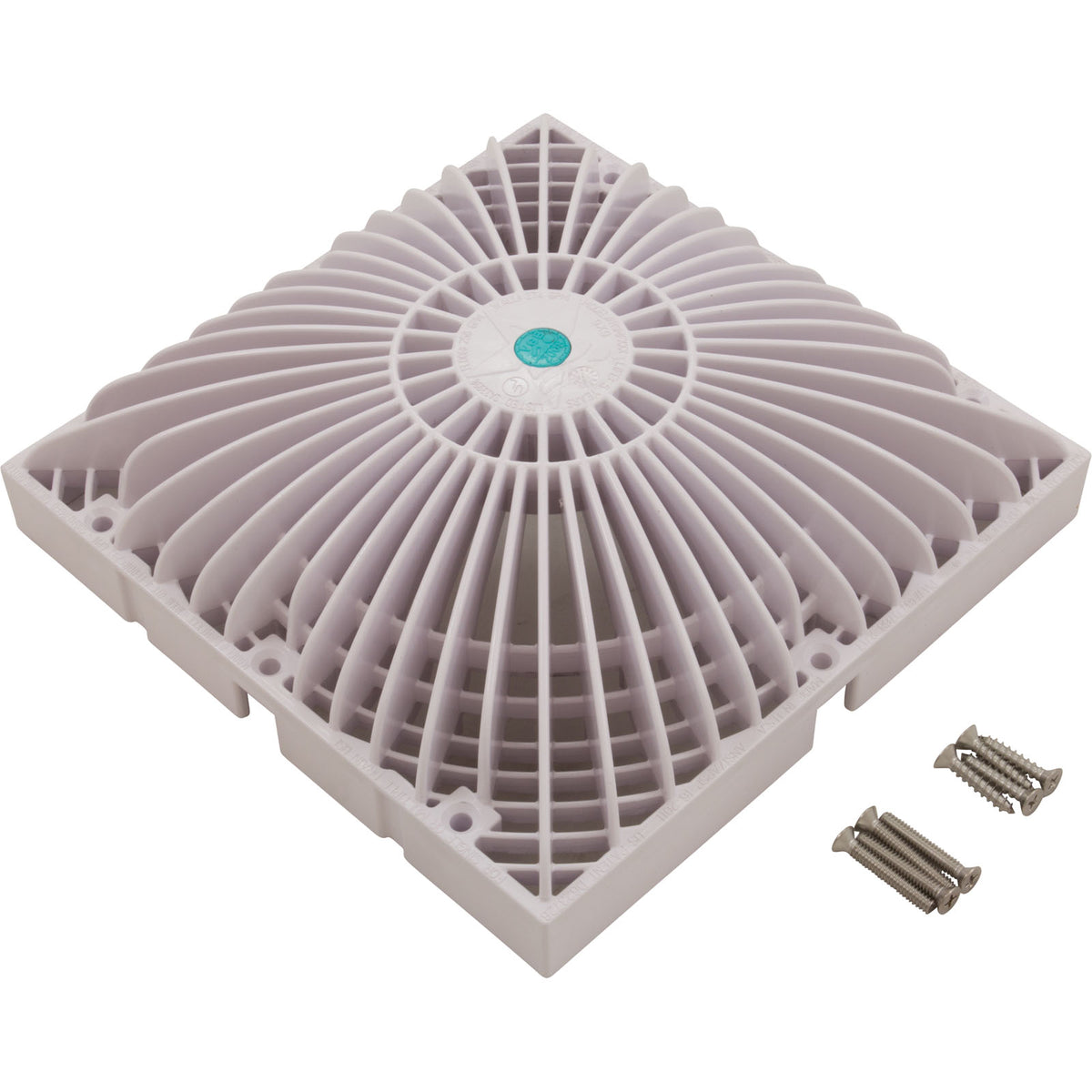 Main Drain Cover, AquaStar, Retro MoFlow, 9" x 9", Square, White : R9MF101 - Aquastar Pool Products - 8.83612E+11 - PartsForSpas.com