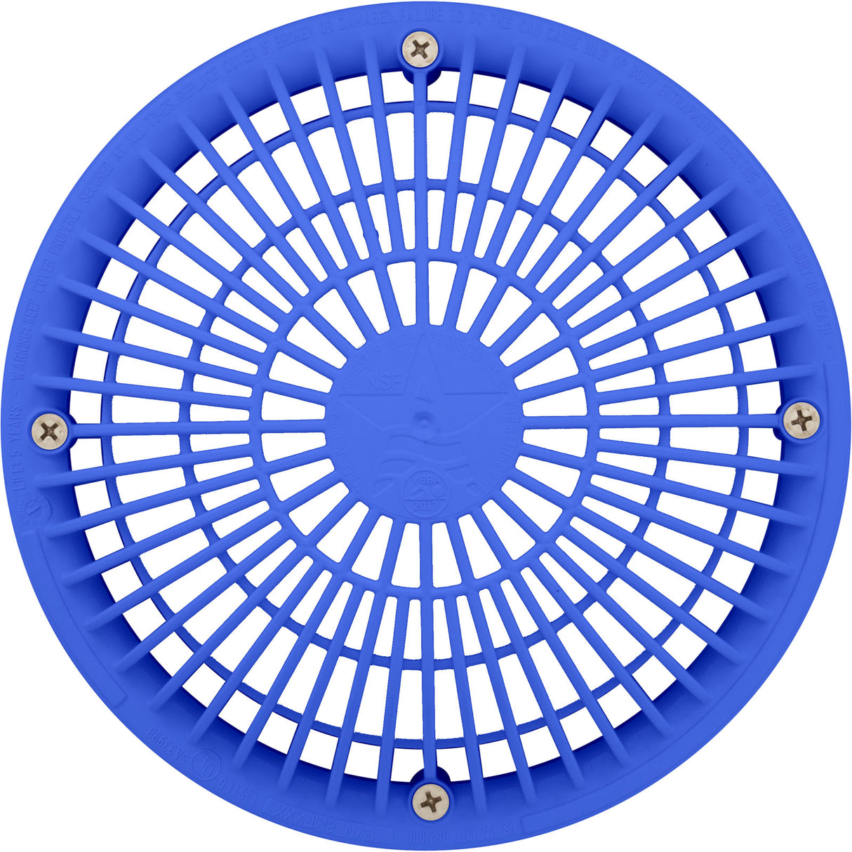 Suction Cover, AquaStar, 8" Round Moflow and Mud Frame, Blue : 8MF104