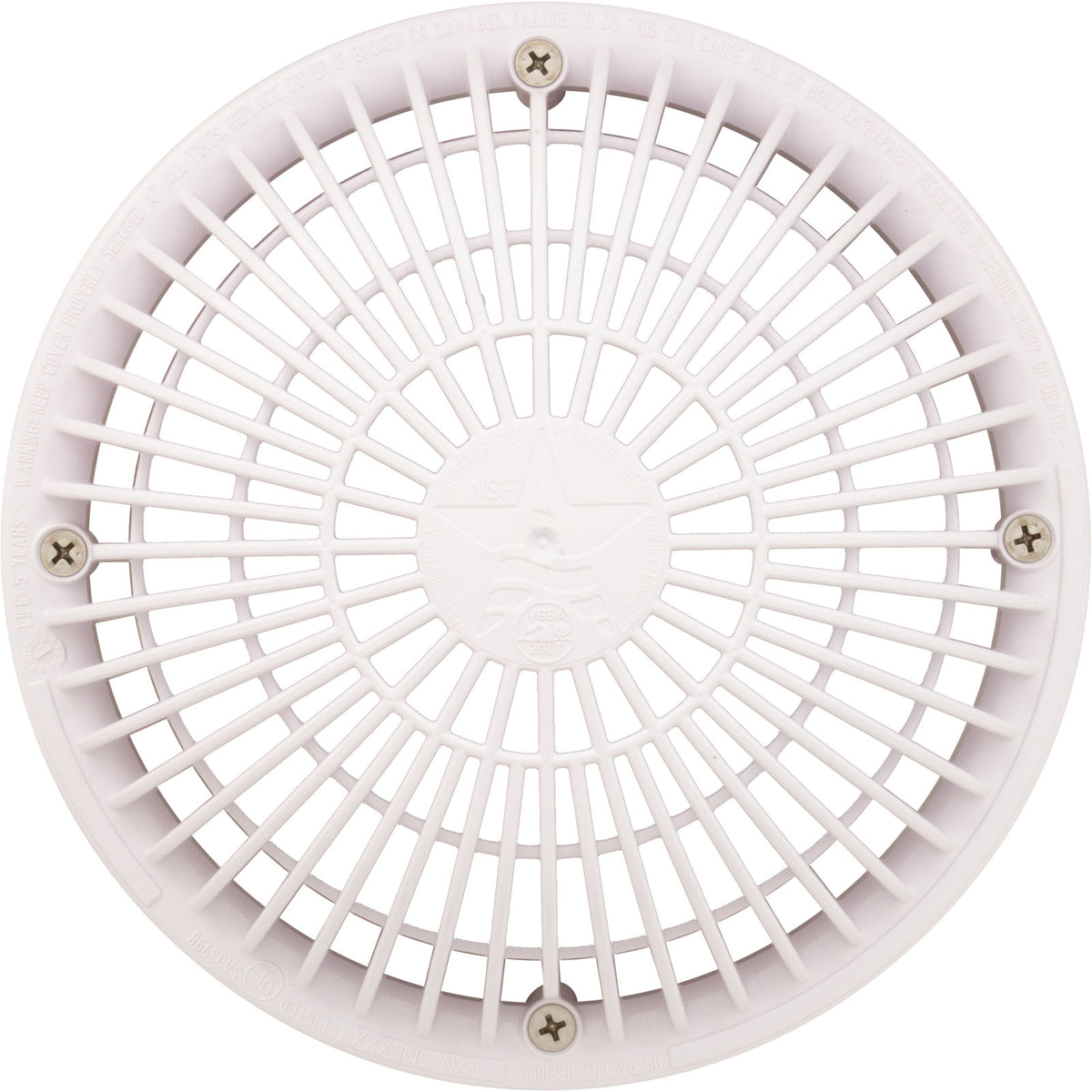 Suction Cover, AquaStar, 8" Round Moflow and Mud Frame : 8MF101 - AquaStar - 8.83612E+11 - PartsForSpas.com