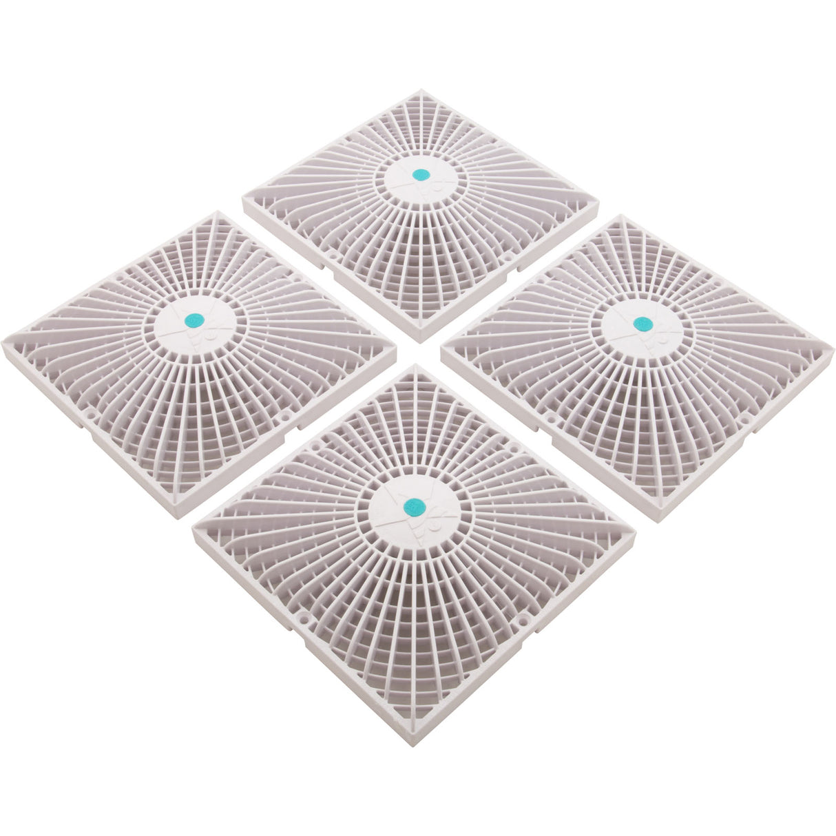 Main Drain Cover, Aquastar Star, 18" Square (4x9) , w/Fr, Wht, VGB : P18101