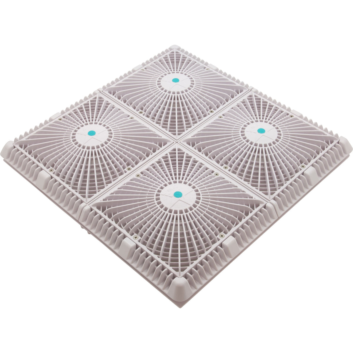 Main Drain Cover, Aquastar Star, 18" Square (4x9) , w/Fr, Wht, VGB : P18101 - AquaStar - 8.83612E+11 - PartsForSpas.com