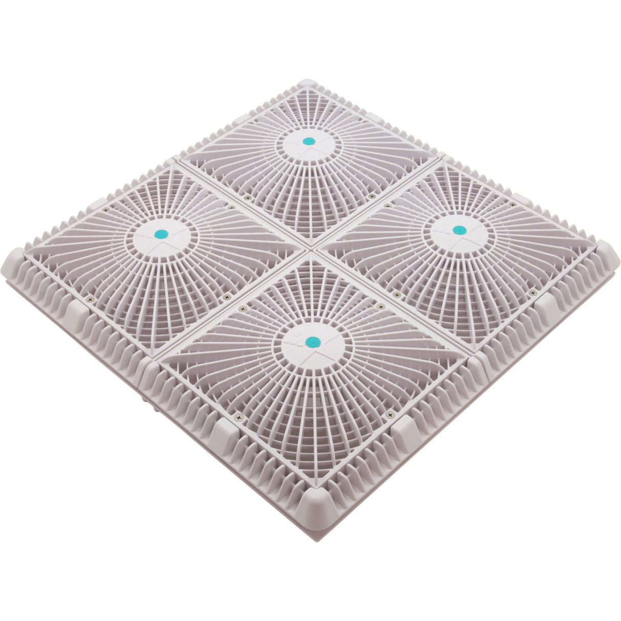 Main Drain Cover, Aquastar Star, 18" Square (4x9) , w/Fr, Wht, VGB : P18101
