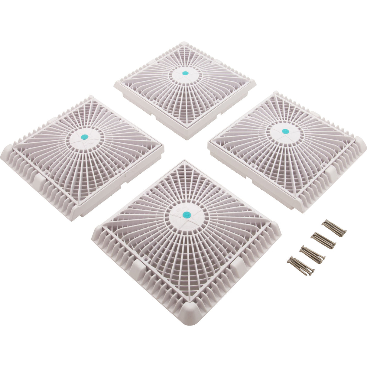 Drain Cover, Aquastar Star, 18" Square (4x9) , w/Risers, Wht, VGB : P18NF101