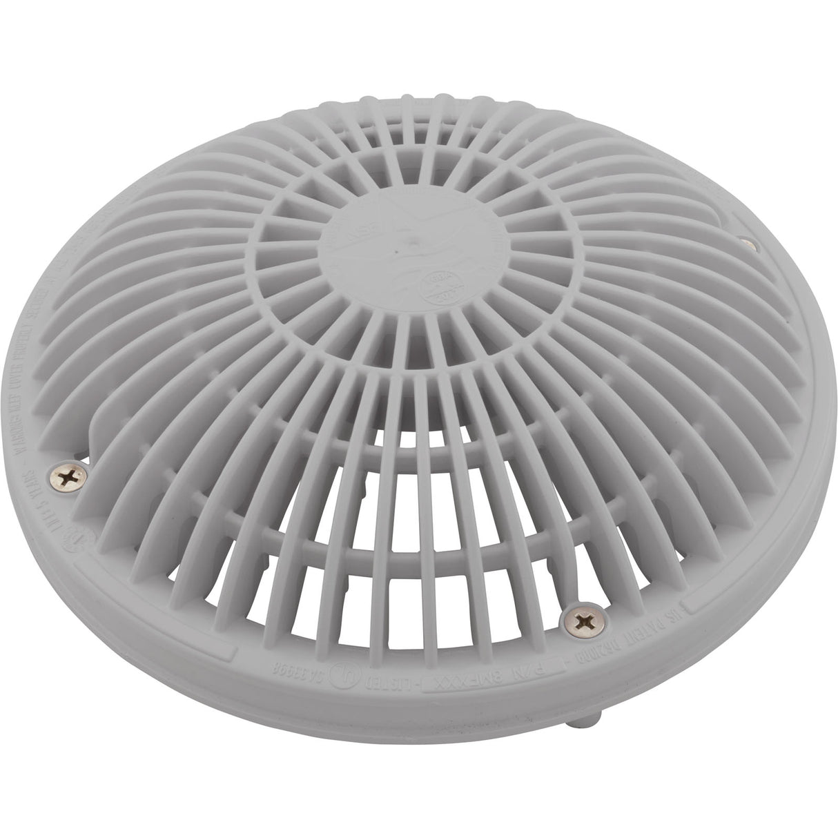 Main Drain Cover, Aquastar MoFlow, 8" Round, w/Fr, Lt Gry : 8MF103