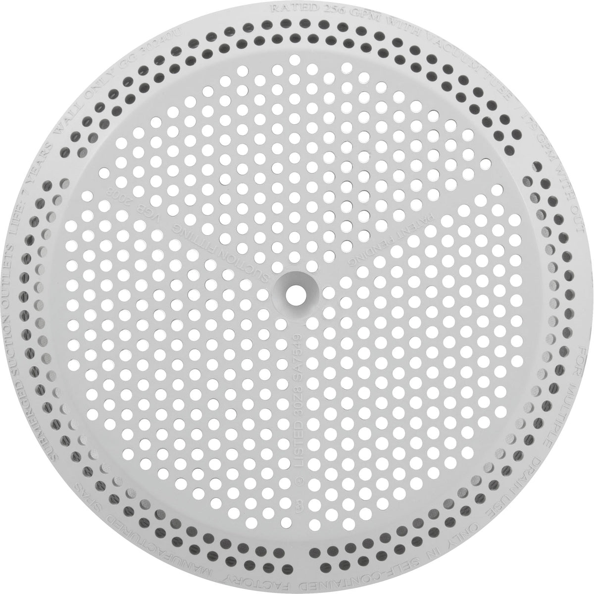Suction Cover, BWG/GG, 4-7/8", 179/256 gpm, White : 30240U-WH