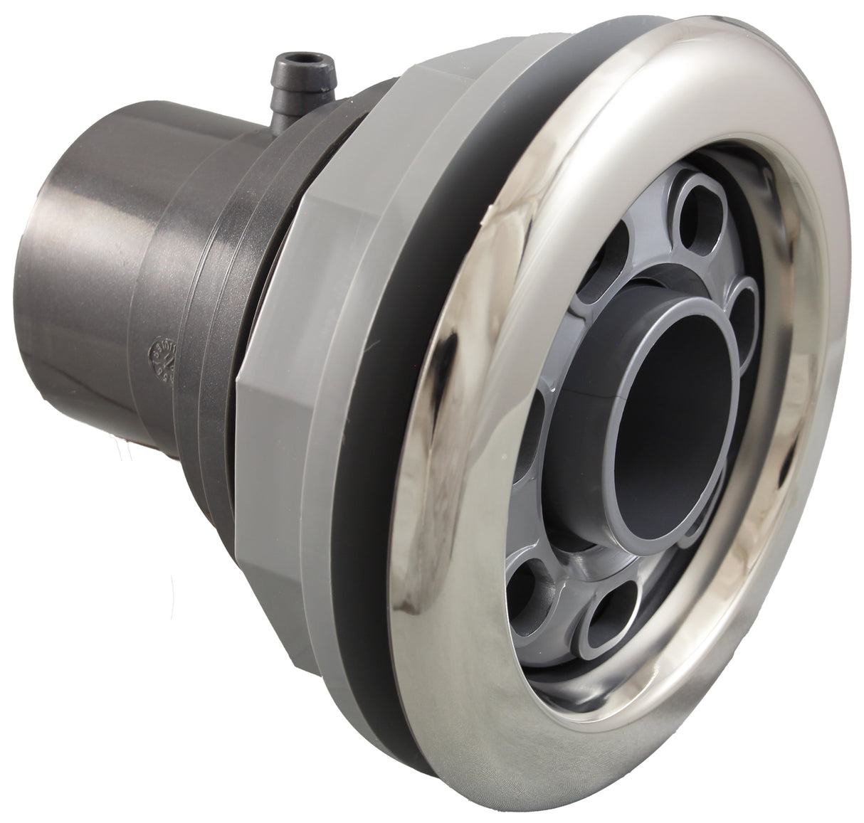Jet Complete, CMP Power Jet, 5"fd, a3/8"b, w2"spg, SS/Silver : 23552-062-800 - Custom Molded Products - 23552-062-800 - PartsForSpas.com