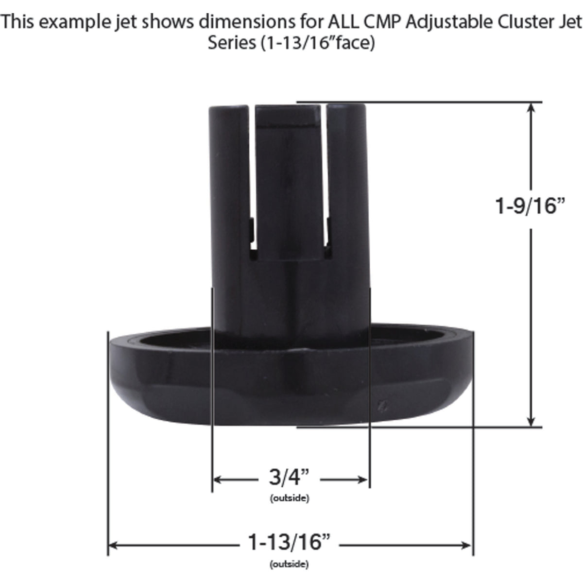 Jet Intl, CMP Cluster, 1-13/16"fd, Dir, Smth Scal, Gry : 23510-111-000