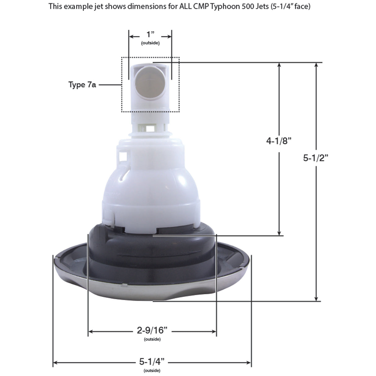 Jet Intl, CMP Typhoon 500, 5-1/4"fd, Dir, Crown, SS/Graph Gry : 23456-012-700