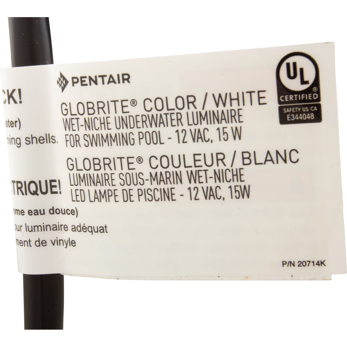 Pool/Spa Light, Pentair GloBrite, Color, 12v, 15W, 150ft Cord : 602056