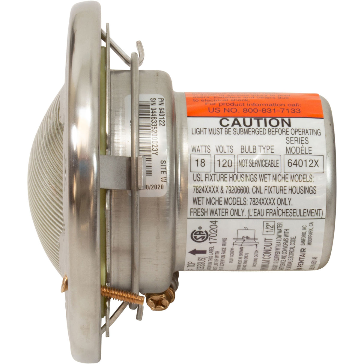 Spa Light, Pentair IntelliBrite 5g Color LED, 115v, 100ft Cord : 640122