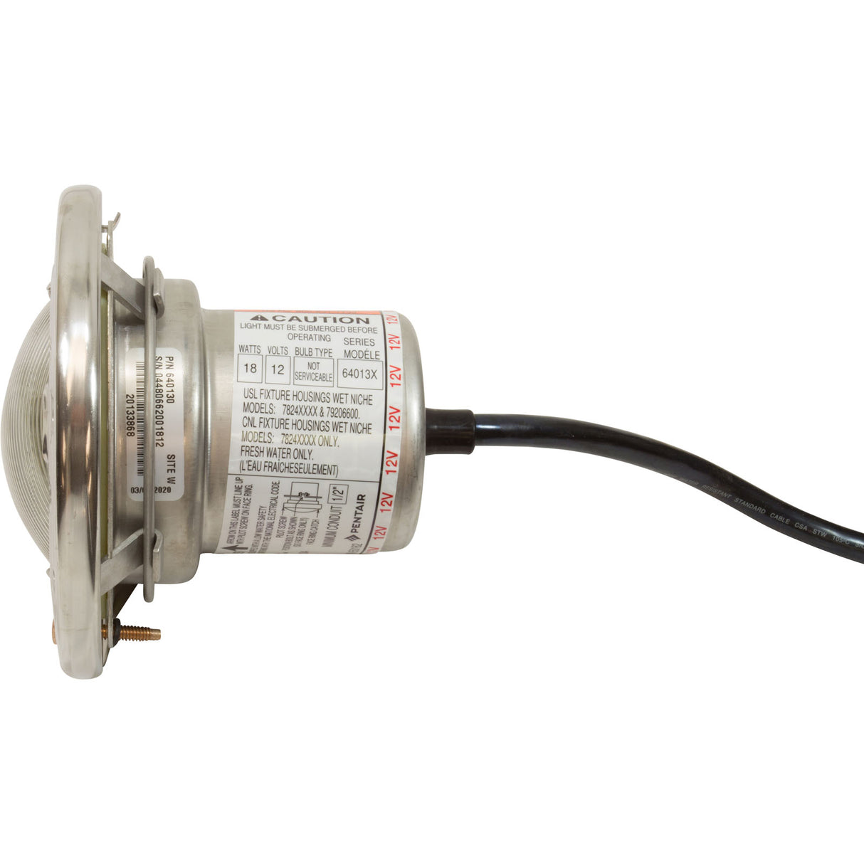 Spa Light, Pentair IntelliBrite 5g Color LED, 12v, 30ft Cord : 640130