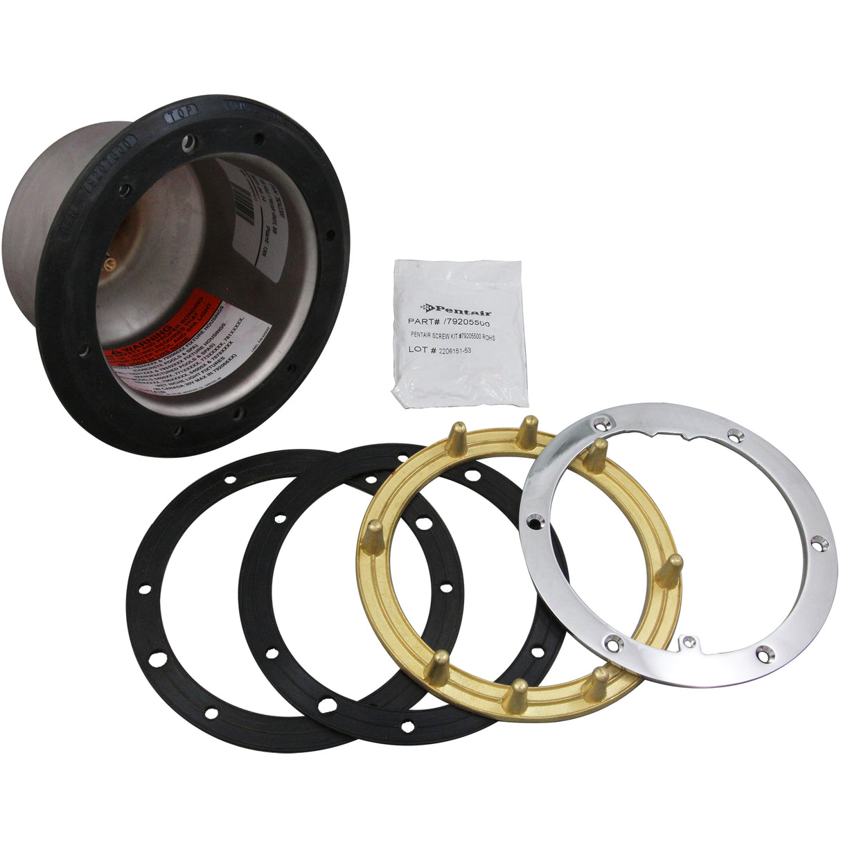 Light Niche, Pentair, 1" Rear Hub, SS, Kit, Non-Concrete : 78242300 - Pentair - 788379648886 - PartsForSpas.com