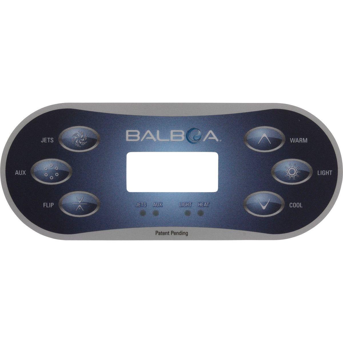 Overlay, Balboa BP Series, TP600, 6 Button, P1, Aux, Flip, Temp, Lt : 12101