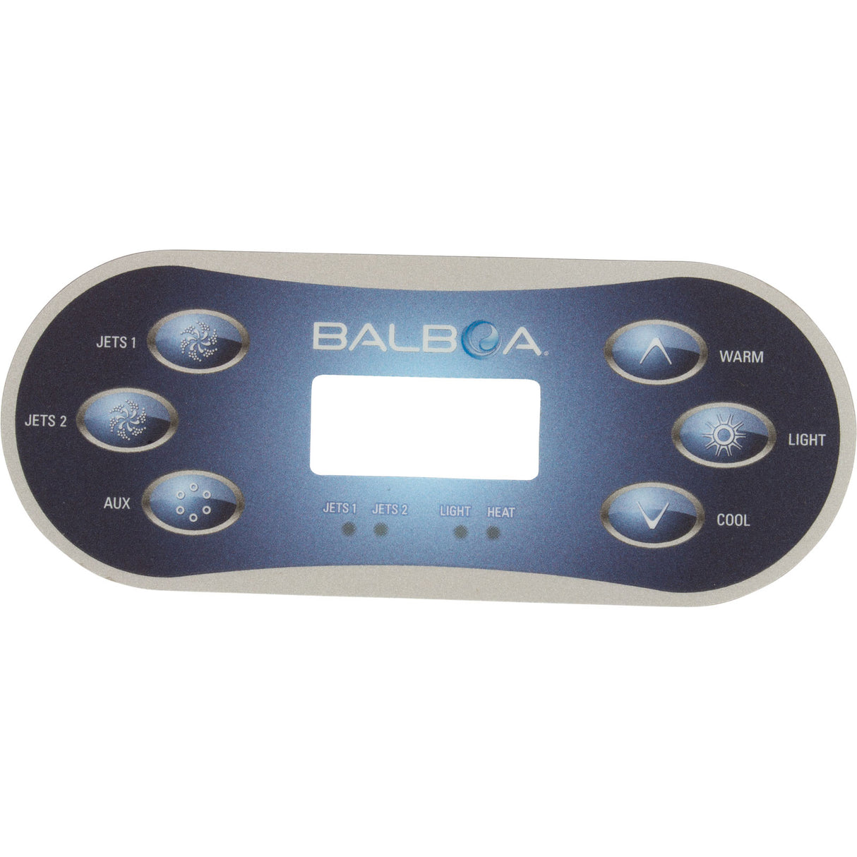 Overlay, Balboa BP Series, TP600, 6 Button, P1, P2, Aux, Temp, Lt : 12762