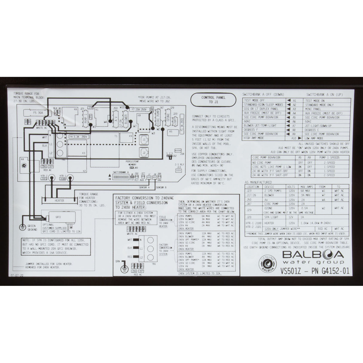 Control, BWG VS501Z, P1, P2 or Bl, Oz, Lt, 4kW, 115v/230v : G4152-01