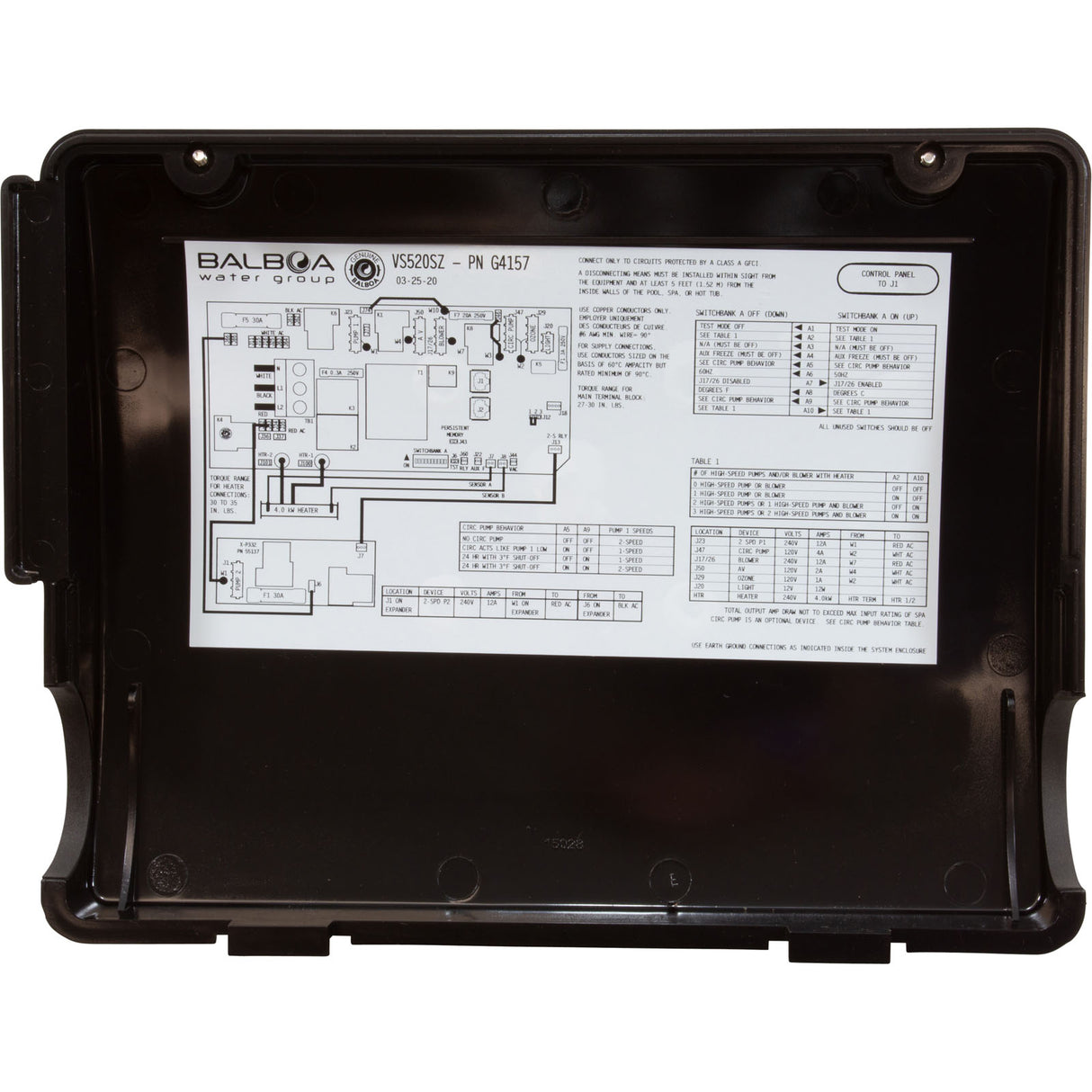 Control, BWG VS520SZ, P1 (2) , P2 (2) , Bl, Oz, Lt, 4kW, 230v : G4157
