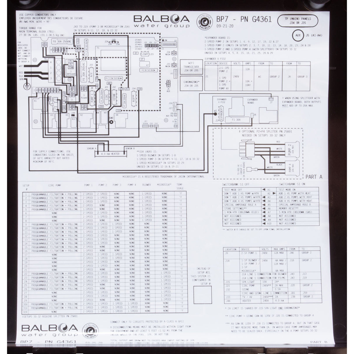 Control Only, Balboa Water Group BP7, 4.0kW, w/ Plug-n-Click : G4361