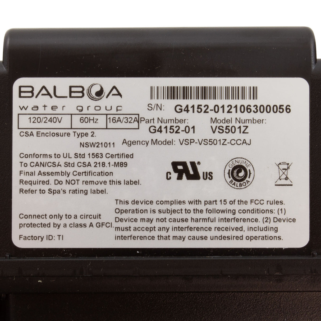 Control, BWG VS501Z, P1, P2 1spd or Bl, 4kW, 115/230v, VL401 : 54217KIT