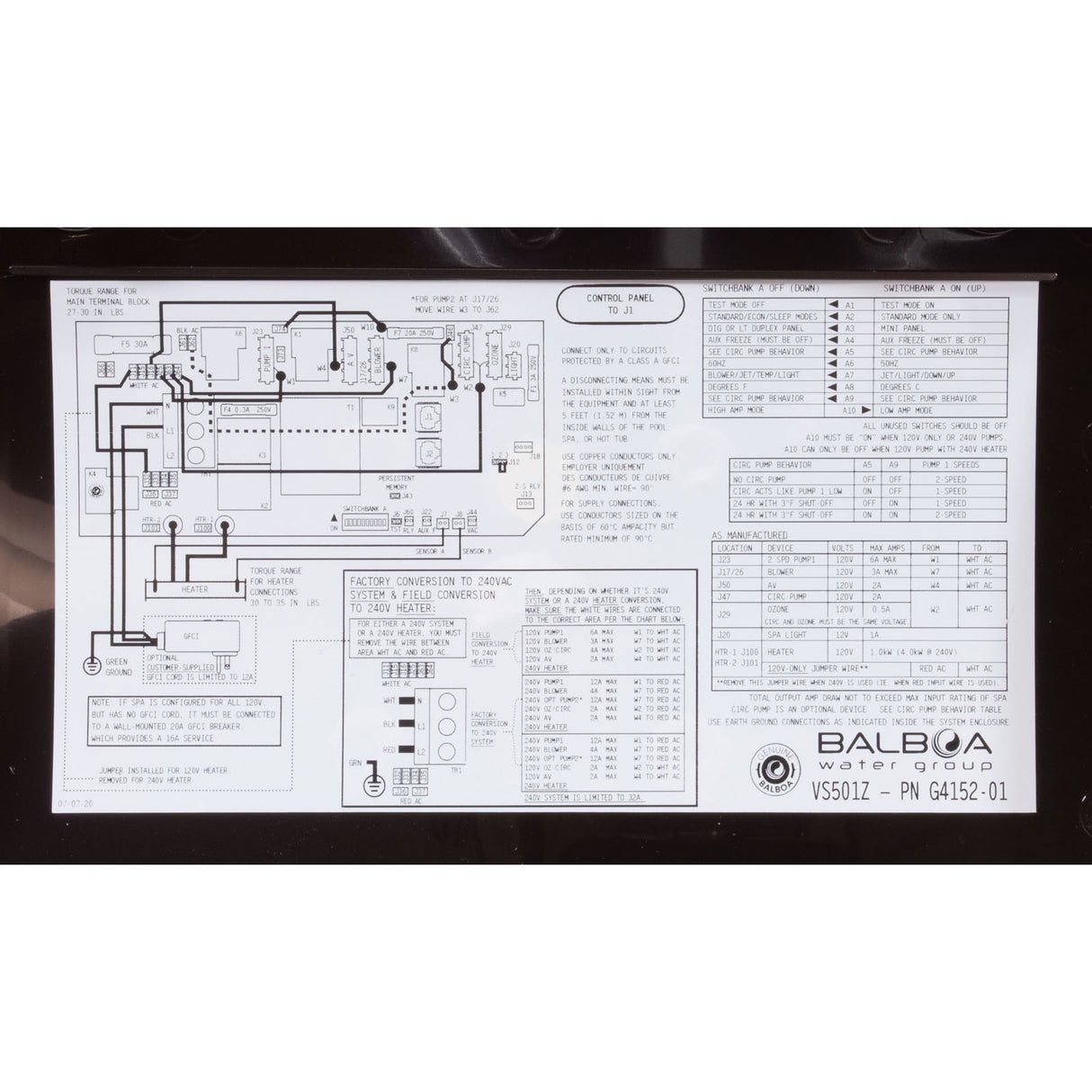 Control, BWG VS501Z, P1, P2 1spd or Bl, 4kW, 115/230v, VL240 : 54220KIT