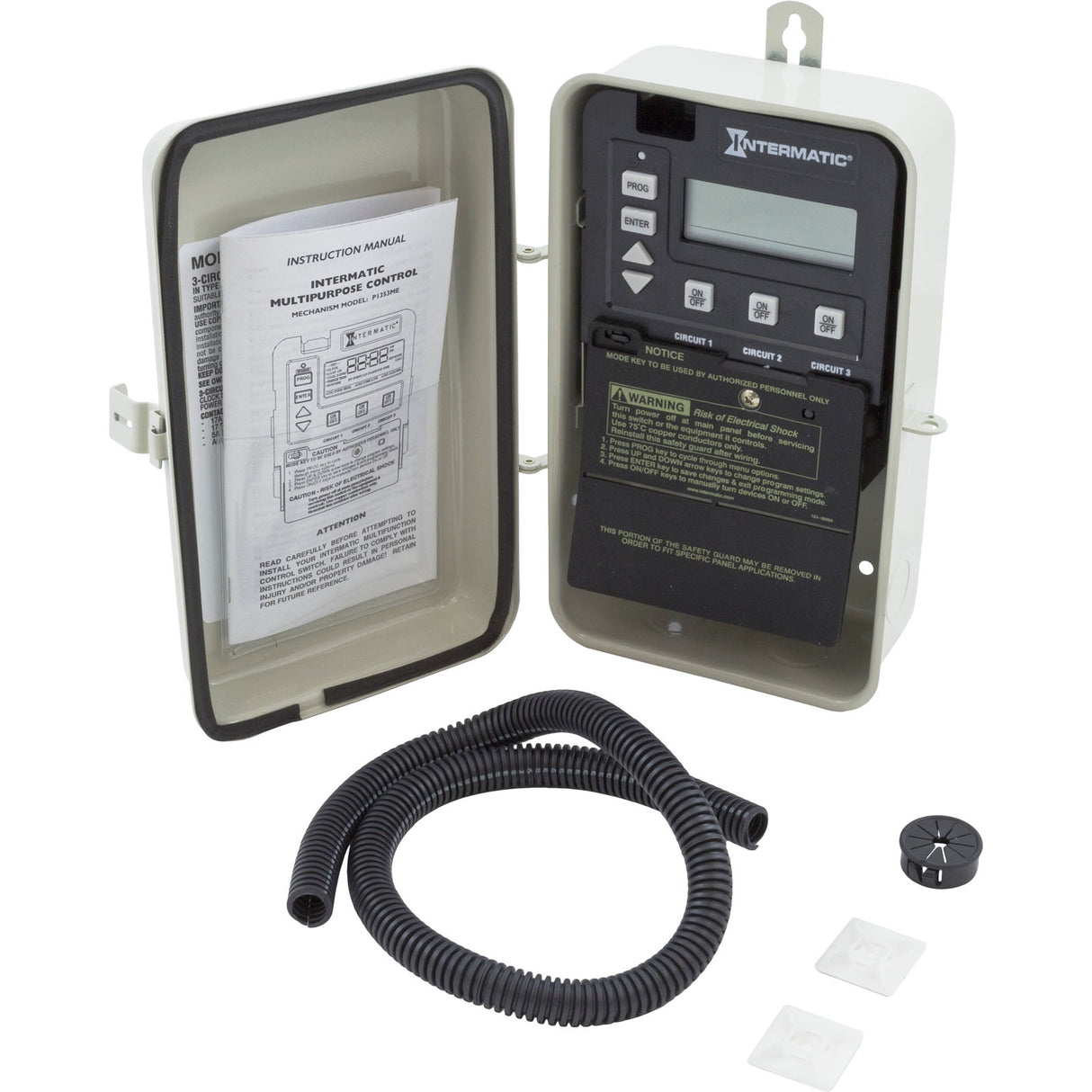 Time Clock, Intermatic PE153, 24 hr, 115v/230v, 3PST, Digital : PE153